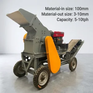 Diesel Engine Mobile Hammer Mill Crusher Small Portable Rock Crusher Compact Stone Crushing Machine for Mining Construction Site