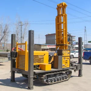 Diesel Engine Powered Crawler Pneumatic Water Well Drill Rig Rotary Design Gearbox Mud Pump Motor Farm Mine Conditions