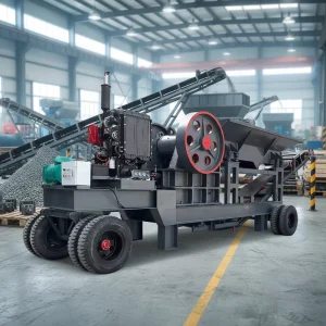 Diesel Portable Jaw Crusher PE 250X400 with Vibrating Screen Engine and Gearbox High Productivity for Gold Ore Mining