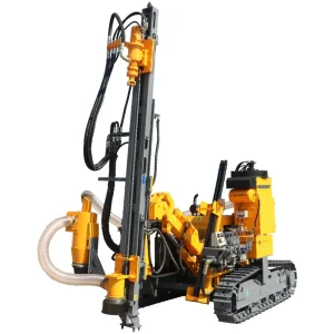 Diesel Powered Hydraulic High speed Split Open pit Crawler DTH Drill Rig Motor Dust Collector 30m Depth 120mm Engine High