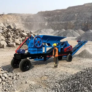 Diesel-powered Jaw Stone Crusher 400×600 50tph Mobile Stone Crushing Machine with Engine
