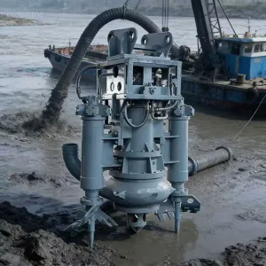 Dual Agitator High Slurry Pump Electric Hydraulic Submersible Pump Flange Connection for Excavator Dredging Ponds Rivers