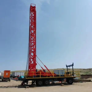 Durable 1000m Trailer Type Drill Rig Suitable for 600m 800m Water Well and Uranium Mine Drilling
