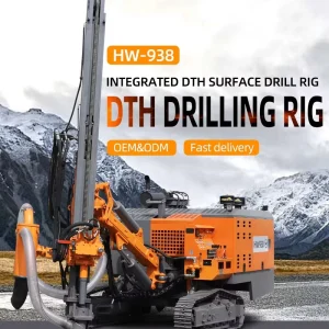 Durable CE ISO High Pressure Crawler Mounted Stone Quarry Mining Blast Hole DTH Drilling Rig Integrated Diesel