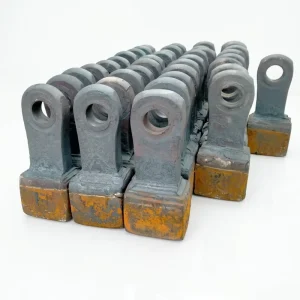 Durable Casting High Manganese Steel Hammer Head Wear Spare Parts for Mining Hammer Mill Crushers in Rock Ore Processing