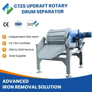 Durable Heavy Duty Industrial Magnetic Separation Equipment Harsh Environment Resistant CTZS Updraft Rotary Drum Separator
