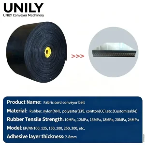 EP400/2 Anti-tear Rubber Polyester Cotton Nylon Heat Oil Resistant Conveyor Belt for Coal Mine Mining 500-3000N/mm Tensile