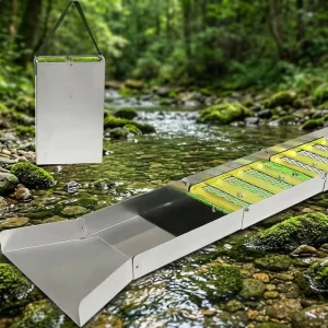 Easy Carry Foldable Gravity Gold Sluice for Alluvial Sand Gold Separation