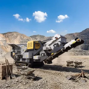 Easy Operation Crawler Mobile Jaw Crusher with Integrated Vibrating Feeder and Screen