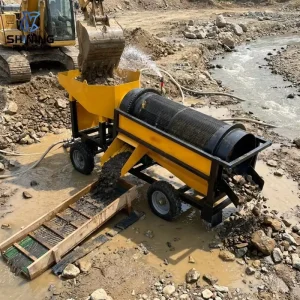 Easy Setup Gold Trommel Wash Plant 10-20t/h Wear Resistant Screen Mobile Equipment for African Shallow River Separation