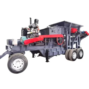 Eco friendly Wheeled Mobile Stone Crushing Station Diesel Power Portable Crusher for Waste Concrete Recycling