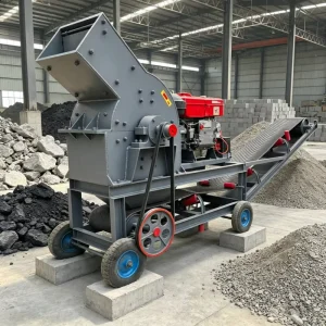 Electric Hammer Crusher PC600*800 Hammer Mill Stone Aggregate Processing with Conveyor Belt
