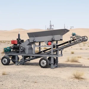 Electric Motor Mobile Hammer Mill Crusher with Vibrating Feeder Portable Stone Rock Crushing Equipment Gold Mining Quarry Plants
