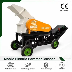 Electric Portable Mobile Hammer Crusher with Motor Rock Stone Crushing Machine for Gold Mining Quarry Production Line
