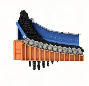 Energy Saving Roller Screenuing with Motor Gearbox Engine for Variable Speed Control in Coal Sorting