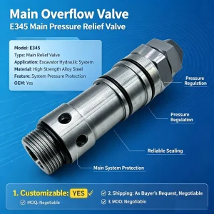 Excavator Hydraulic Main Relief Valve 121 1490 309 5865 232 3658 Fit E345B E345C E345D E349D Excavator Parts