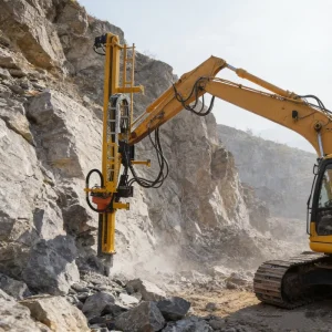 Excavator Modified Mining Rock Drill Hydraulic Drilling Rig DTH Drilling Rig with air Compressor