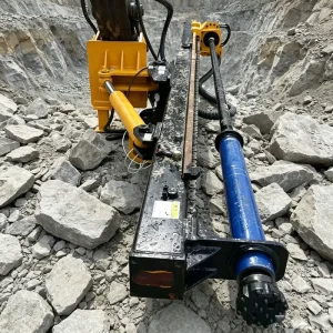 Excavator Mounted Drilling Rig Diesel Powered Pneumatic Hammer Drill Pump Motor Included High Efficiency Rock Drilling
