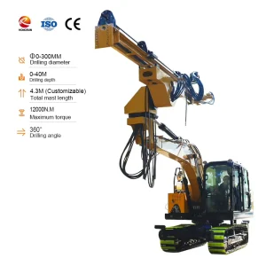 Excavator Mounted Hydraulic Rock Drill Drilling Rig Attachment Machine for Quarry Mining Construction Foundation Engineering