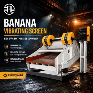 FEIFAN OEM High Stability Aggregate Sorting Plant Construction Material Screening System Banana Vibrating Screen Motor Engine CE