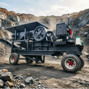 Factory Direct Suplly Portable Mobile PE400x600 Diesel Powered Jaw Crusher with Vibrating Feeder and Belt Conveyor Jaw Crusher