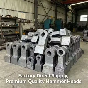 Factory High Manganese Steel Casting Hammer Wear Proof Impact Resistant Spare Parts for Gold Mine Ore Crusher