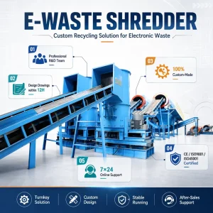 Factory Supply Vertical Shredder Machine Scrap Tire Wood Metal Waste Paper Plastic E-Waste Shredders With CE