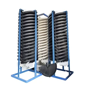 Fiberglass Spiral Chute Concentrator for Recycling Ilmenite Gold Mining Gravity Separator 4-6tph Capacity No Power