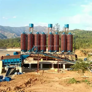 Fiberglass Spiral Chute Gravity Separator Pump 200tpd Capacity Low Noise Silica Sand Coal Washing Humphrey Mineral Separator