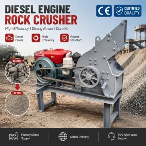 Fixed Hammer Mill Crusher Machine Industrial Type with Steel Base Frame Stone Rock Crushing Equipment Africa Mining Quarry