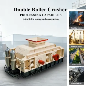 Fixed Stationary Two Smooth Hydraulic Roller Crushing Machine Anti-Wear Heavy Roll Crusher for Ores Mine Long-Term Continuous Work