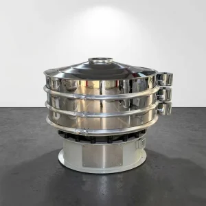 Food Grade Stainless Steel Motorized Dust free Automatic Fine Powder Rotary Vibrating Screen for Food Processing Multi Voltage