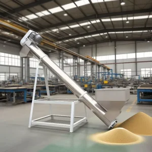 Food Grade Stainless Steel Screw Conveyor Machine Grain Rice Powder Spiral Feeder Adjustable Speed Auger Loading Grain Feeder