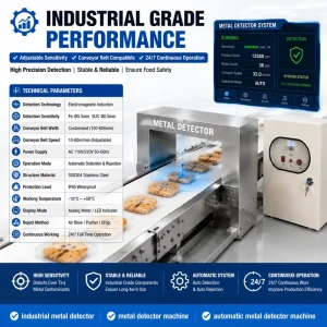 Food Industry Metal Detector High Sensitivity Conveyor Belt Inspection Machine