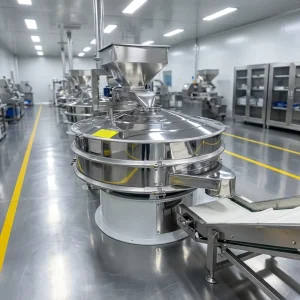 Food Processing Circular Vibrating Screen with Motor for Granule Powder Classification