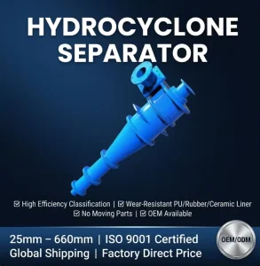For Mining Mineral Processing High Efficiency Slurry Classification Dewatering Hydrocyclone Separator