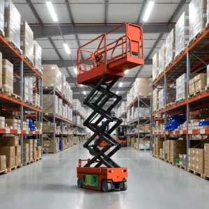 Full Self Moving Scissor Lift Industrial Lifting Platform Solid Support Frame Anti Slip Surface