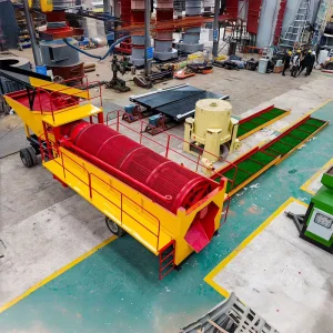 GMTS1555 Gold Washing Plant Mobile Gold Trommel Screen Placer Gold Gravity Separation Machinery Diesel Powered Gold Washer