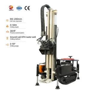 Gasoline Powered DTH Drilling Rig Rock Drilling Machine Mining Quarry Blast Hole Drilling Equipment Hard Rock Drill Rig