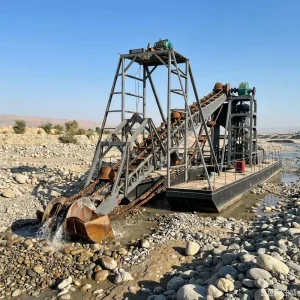 Gold Shaking Table Matching Bucket Chain Dredger for Inland Waterway Mineral Collectionery