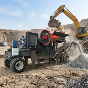 Gravel Making Machine Crusher PE400x600 Mobile Diesel Jaw Crusher With Conveyor Stone Crushing Production Line Hammer Crusher