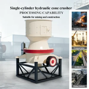 HST Series Single Cylinder Hydraulic Cone Crusher PLC Controlled AC Motor Medium Size Mining Stone Crusher 110 395t/h Capacity