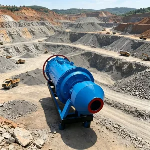 Heavy Blue Wet Ball Mill AC Motor Engine Bearing Gear for Open Pit Mining 5t/h Capacity Wet Dry Grinding for Gold Iron Quartz