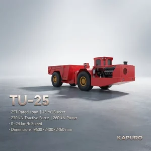 Heavy Duty 25T Underground Mining Dump Truck TU 25 with 230kN Tractive Force Articulated Hauler for Tunneling Mining