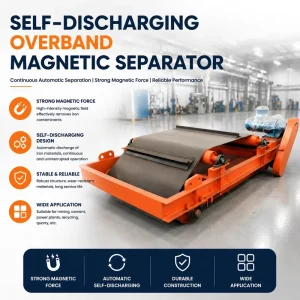 Heavy Duty Automatic Discharging Permanent Magnet Separator for Industrial Chemical Powder Use