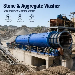 Heavy Duty Gravel Washing Machine Rotary Drum Type for Rock, Stone, Aggregate, and Ore Processing