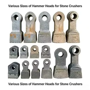 Heavy Duty High Manganese Crusher Hammer Wear Resistant Cast Wear Parts for Gold Mineral Hammer Crushing Machinery