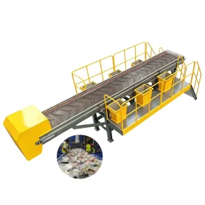 Heavy Duty Manual Sorting Platform With Waste Picking Conveyor