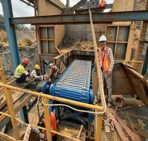 Heavy Duty Mining Apron Feeder Industrial Plate Feeder 150t h Electric Capacity for Rock Crusher Hebei Origin