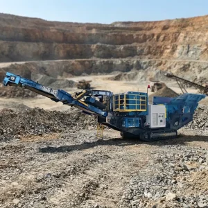 Heavy Duty Portable Jaw Crusher with PLC Controlled AC Motor 200t h Capacity for Primary Crushing of Hard Rock Mining